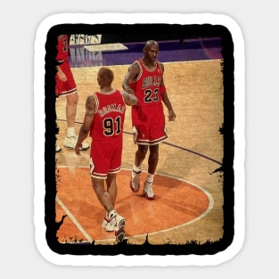 Michael Jordan and Dennis Rodman on Chicago Bulls Sticker